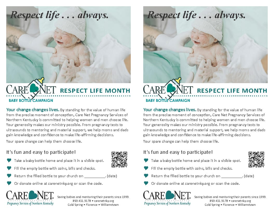 Respect Life Month half-page bulletin insert